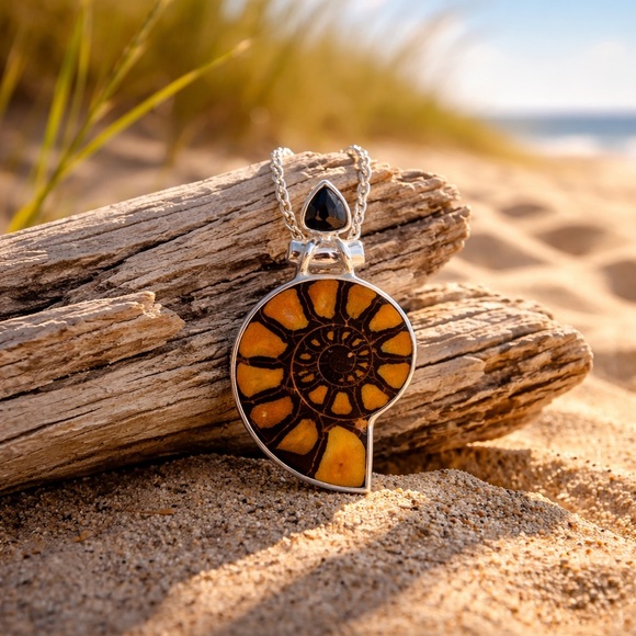 Ammonite & Onyx Necklace - Picture 10 of 13